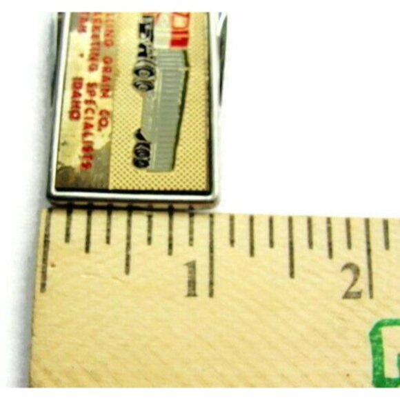 Money Clip Welling Grain Semi Truck Knife Nail File Credit Card Cash Holder Vtg - Picture 6 of 10